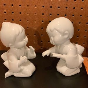 Two Vintage Japanese Porcelain Child Figurines
